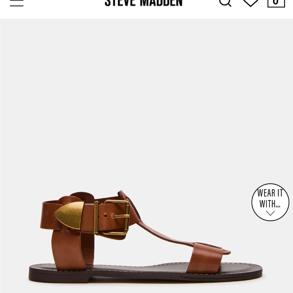 Steve Madden Brazinn Tan Leather Sandals 7.5